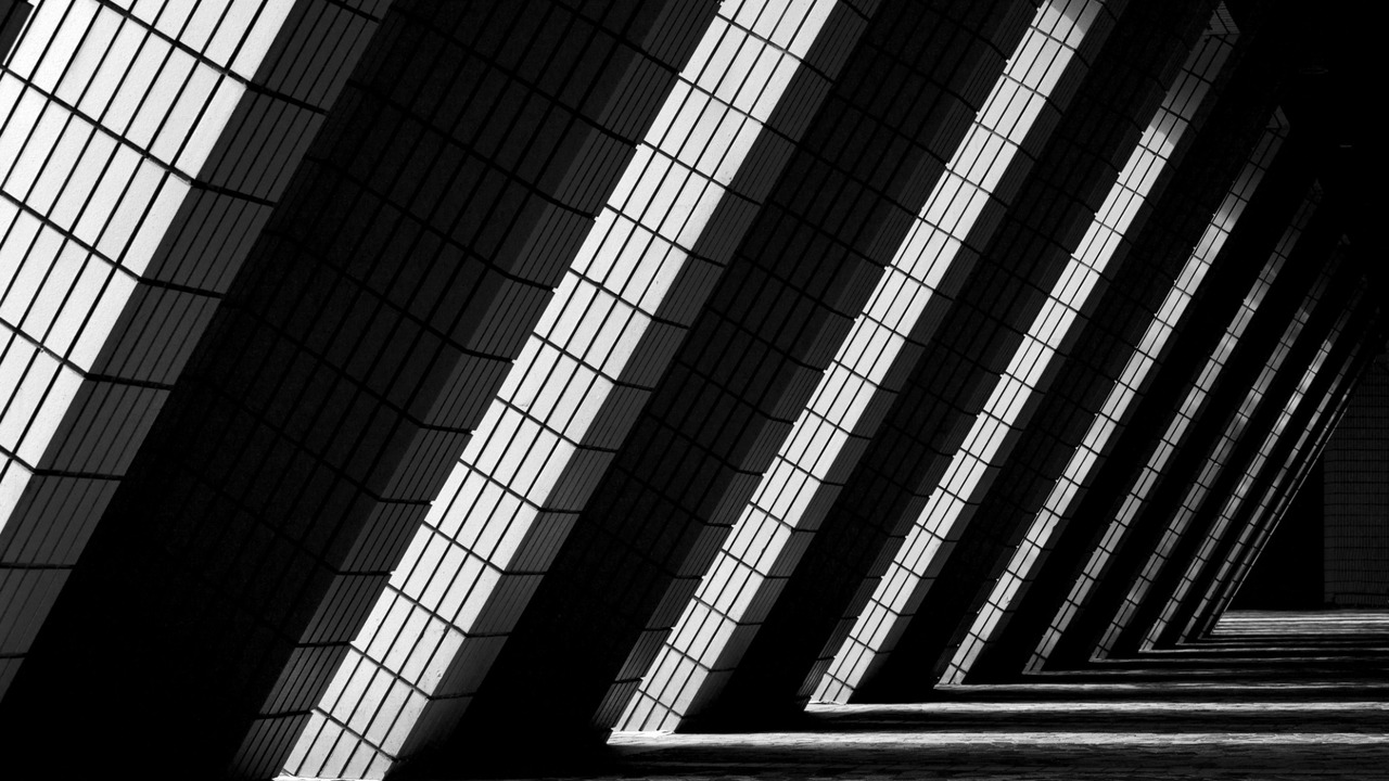 Architectural pattern in light and shadow